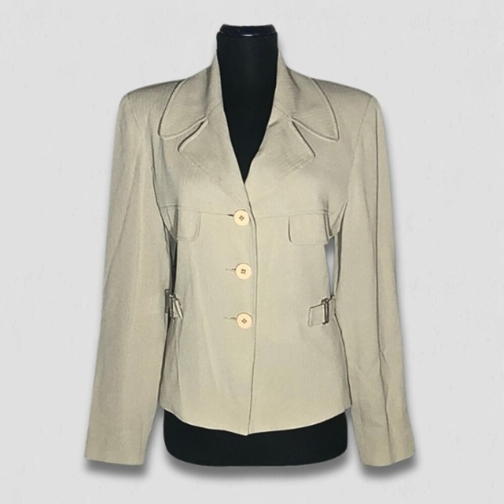 Vintage 80s Garfield & Marks Beige Blazer Size 6